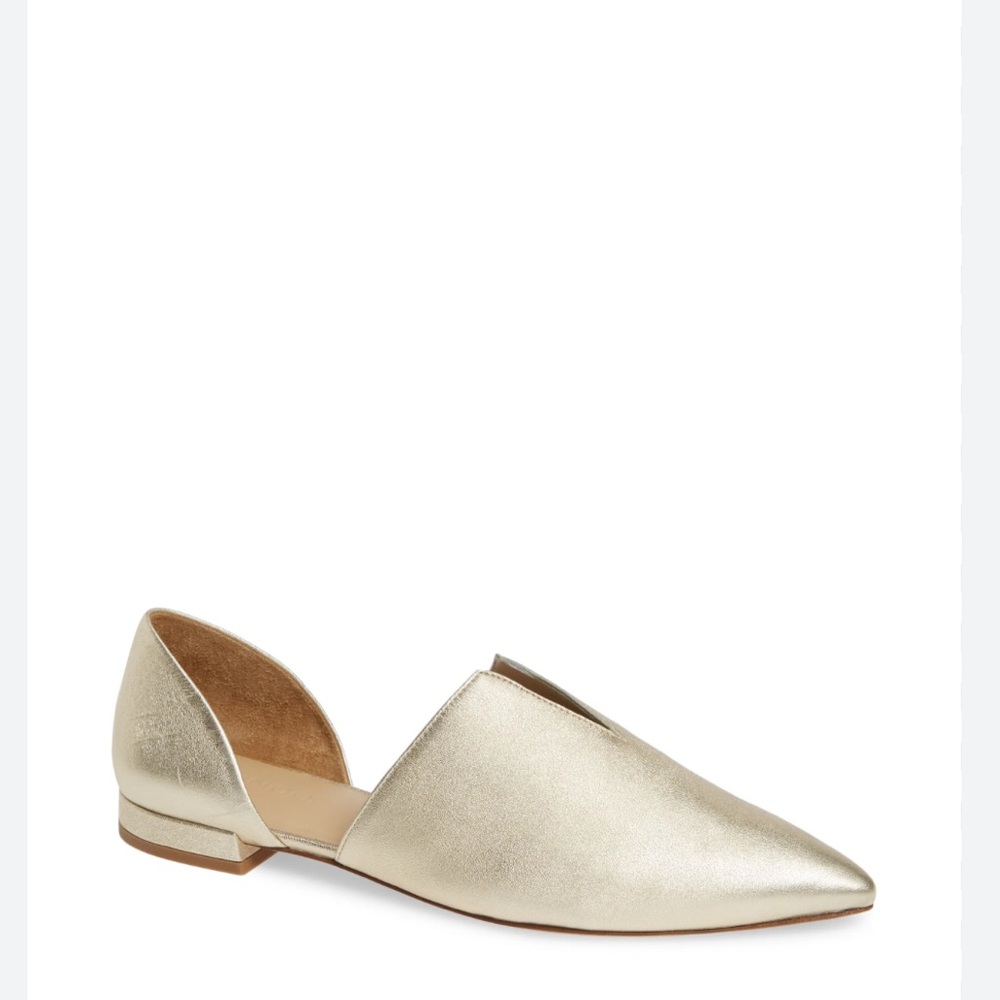 VINCE D'Orsay Darlington Women Flats
Pointed Toe Gold Metallic
ITALIAN size 10
